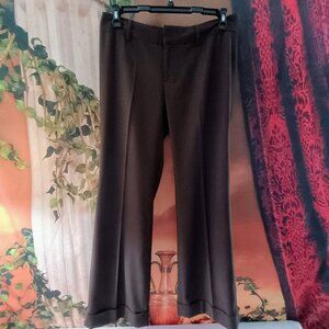 EUC: Banana Republic Sz 8 Dark Brown Martin Fit Cuffed Trouser Dress Pants